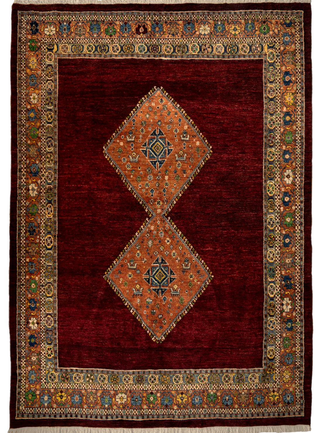 طرح ترنج کف ساده زرشکی _ کد: 115